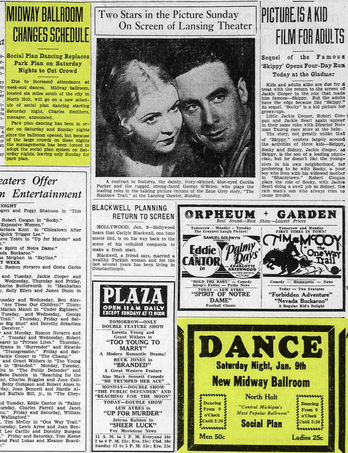 Midway Gardens (Midway Ballroom) - 1931 ARTICLE AND AD